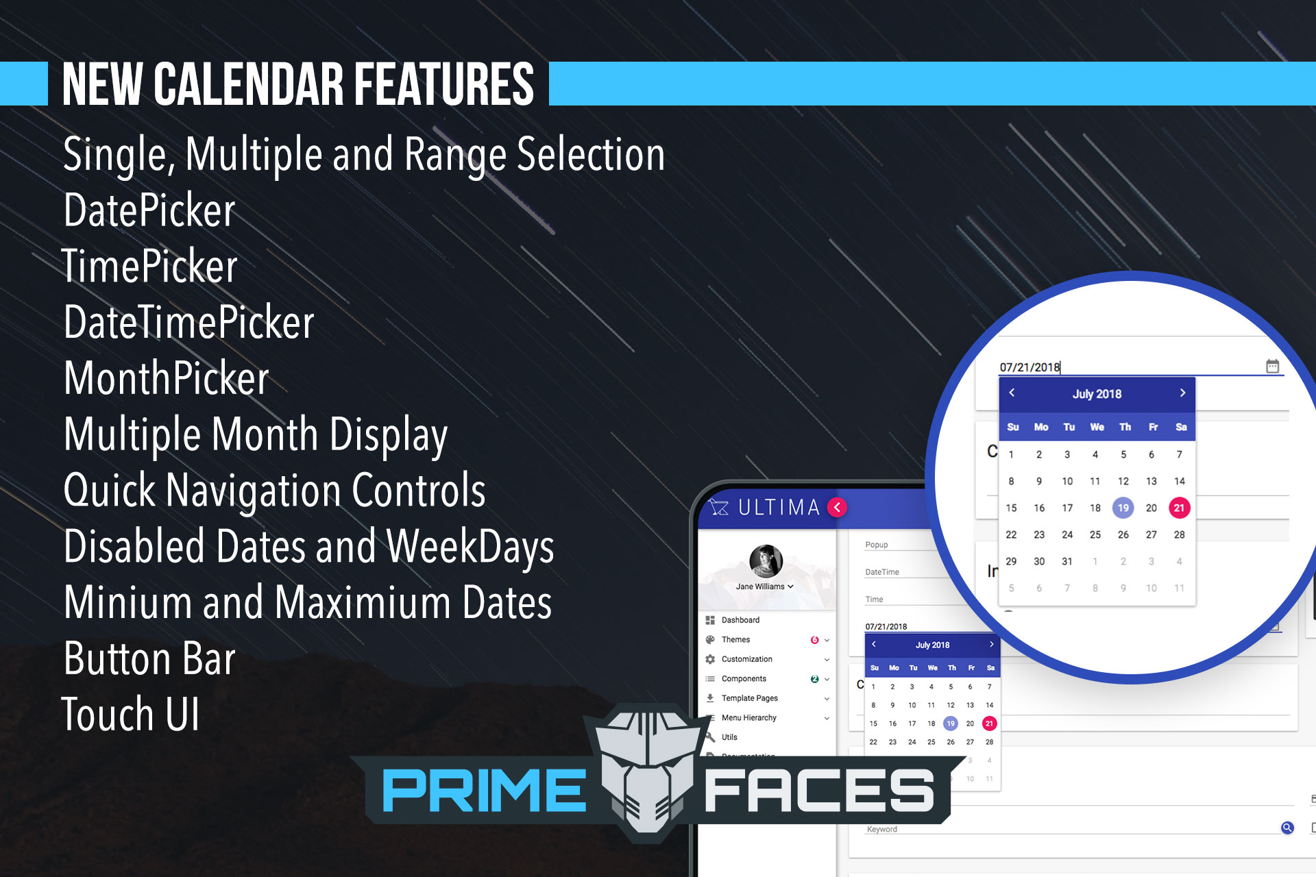 Primefaces calendar release 1 PrimeFaces